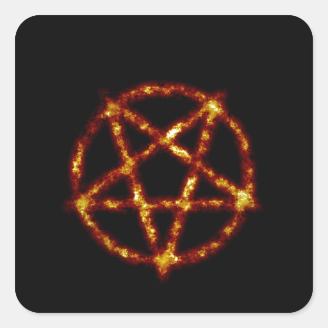pentagram square sticker (Front)