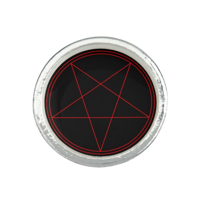 Pentagram Star (RED) Ring (Front)