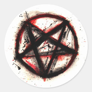 Pentagram Stickers, sheet of 6 Classic Round Sticker