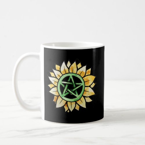 Pentagram Sunflower Pagan And Wiccan Coffee Mug