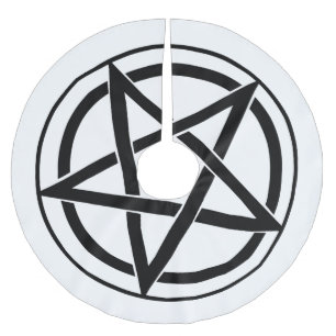 Pentagram Symbol - Five-Pointed Star Brushed Polyester Tree Skirt