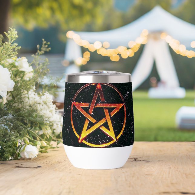 Pentagram Thermal Wine Tumbler (Wedding (Rotated))