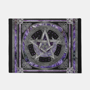 Pentagram Triskelion Amethyst Moon Doormat