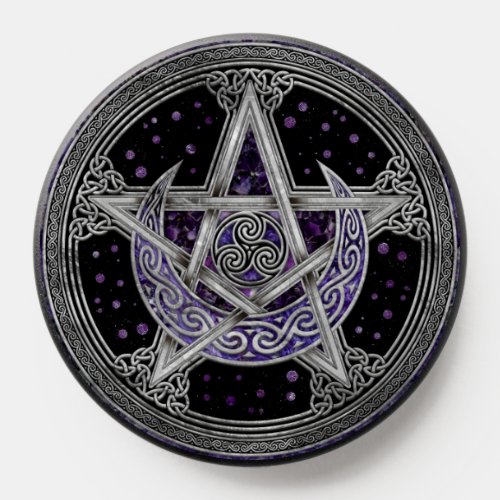 Pentagram Triskelion Amethyst Moon  PopSocket