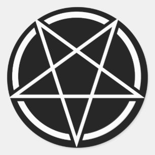 Pentagram (white) No.1 Classic Round Sticker