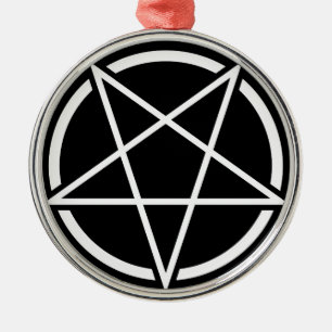 Pentagram (white) No.1 Metal Ornament