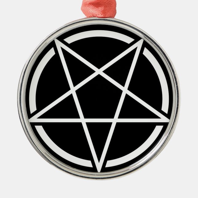 Pentagram (white) No.1 Metal Ornament (Front)