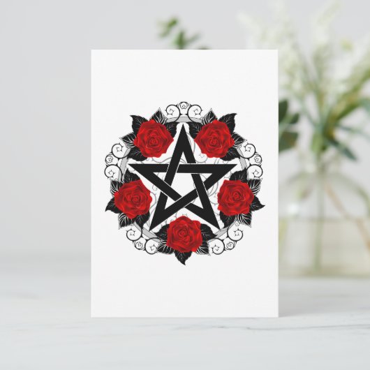 Pentagram with Red Roses (Standing Front)