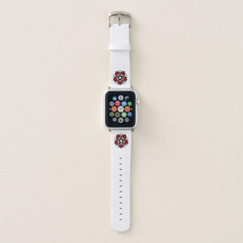Pentagram with Red Roses Apple Watch Band