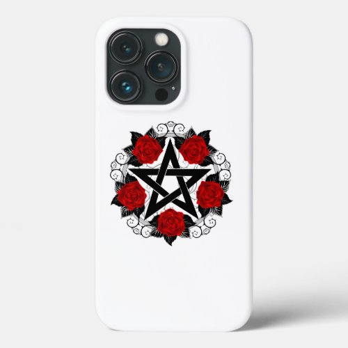 Pentagram with Red Roses iPhone 13 Pro Case