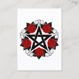 Pentagram with Red Roses Discount Card