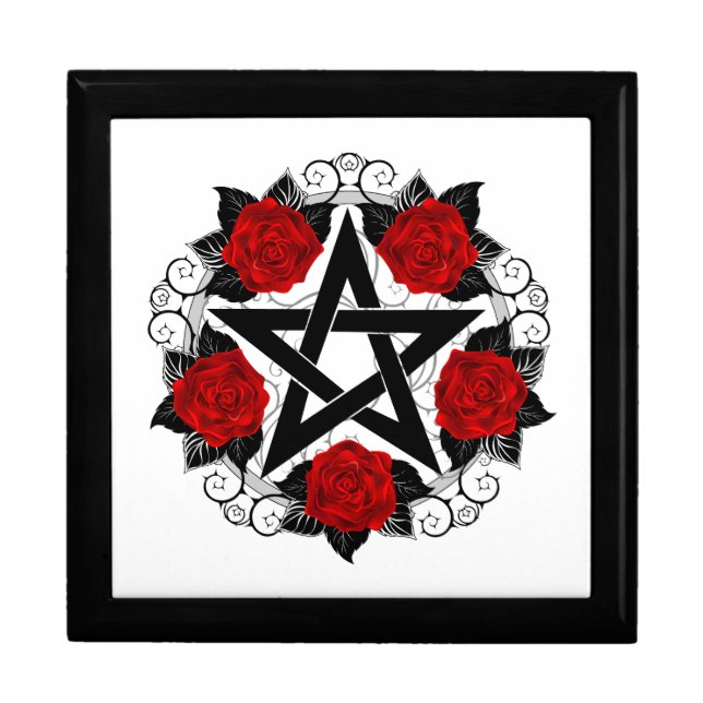 Pentagram with Red Roses Gift Box (Front)