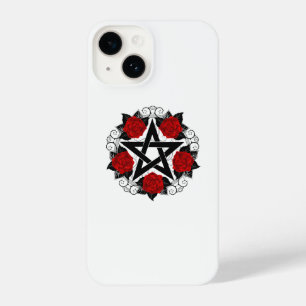 Pentagram with Red Roses iPhone 14 Case