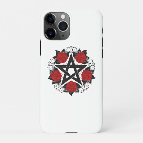 Pentagram with Red Roses iPhone 11Pro Case