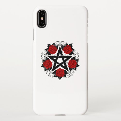 Pentagram with Red Roses iPhone XS Max Case