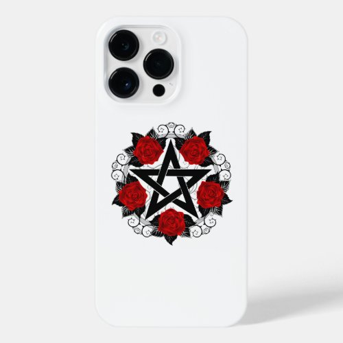 Pentagram with Red Roses iPhone 14 Pro Max Case