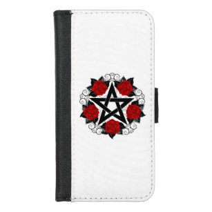 Pentagram with Red Roses iPhone 8/7 Wallet Case