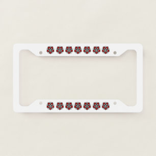 Pentagram with Red Roses License Plate Frame