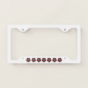 Pentagram with Red Roses License Plate Frame