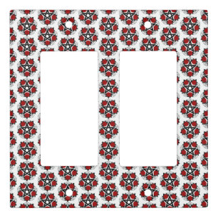 Pentagram with Red Roses Light Switch Cover
