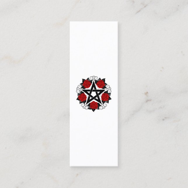 Pentagram with Red Roses Loyalty Card (Front)