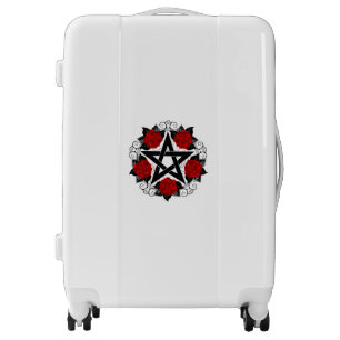 Pentagram with Red Roses Luggage