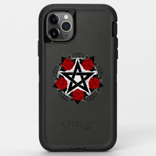 Pentagram with Red Roses OtterBox Defender iPhone 11 Pro Max Case