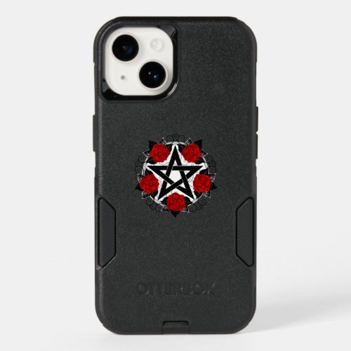 Pentagram with Red Roses OtterBox iPhone 14 Case