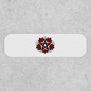 Pentagram with Red Roses Patch
