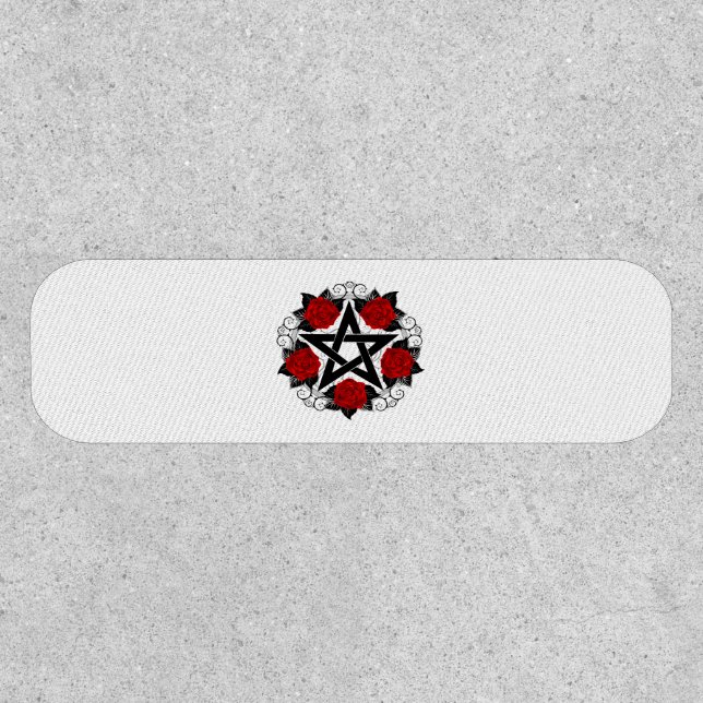 Pentagram with Red Roses Patch (Front)
