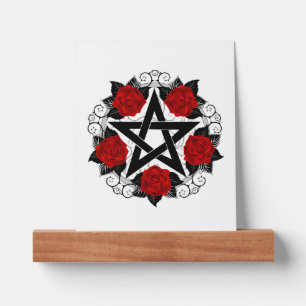 Pentagram with Red Roses Picture Ledge
