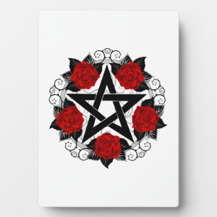 Pentagram with Red Roses Plaque