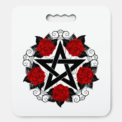 Pentagram with Red Roses Seat Cushion