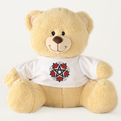 Pentagram with Red Roses Teddy Bear