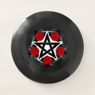 Pentagram with Red Roses Wham-O Frisbee