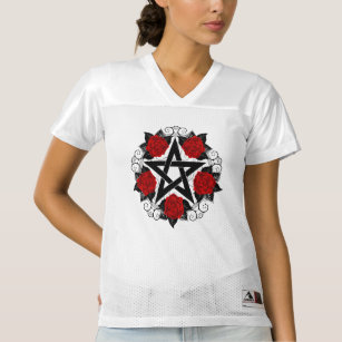 Pentagram with Red Roses Women's Football Jersey