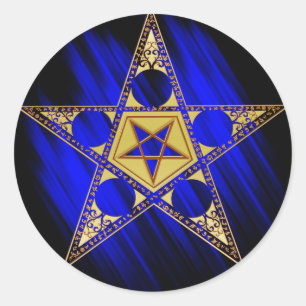 Pentagram With Upside Down Star Classic Round Sticker