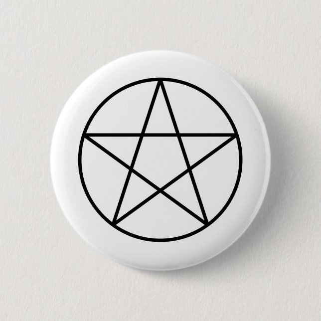 Pentagram within circle pinback button (Front)