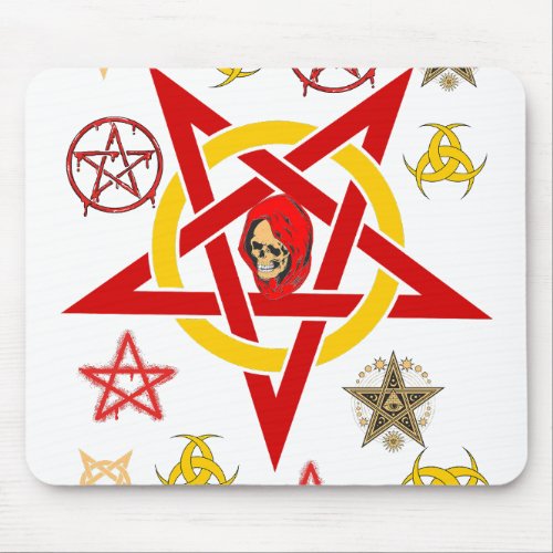 Pentagramm Fnfstern Okkult  Mchten  Geheimkult   Mouse Pad