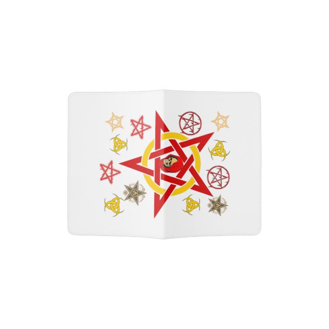 Pentagramm Fünfstern Okkult  Mächten  Geheimkult   Passport Holder (Opened)