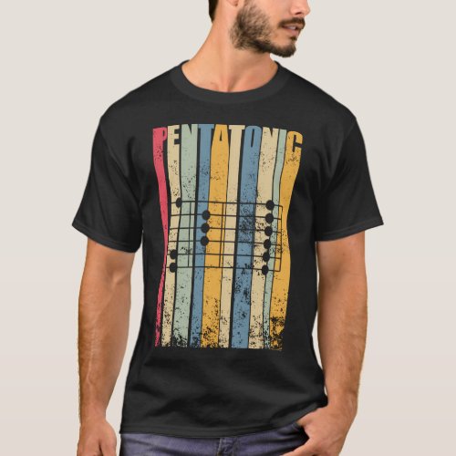 Pentatonic Guitar Scale Rock Blues Musician Riff T_Shirt