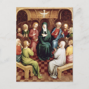 Pentecost, 1450 postcard
