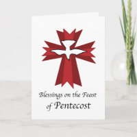 Pentecost Blessings Dove on Red Cross
