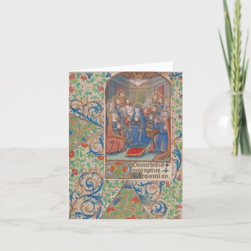 Pentecost Confirmation Medieval Manuscript Holiday Card