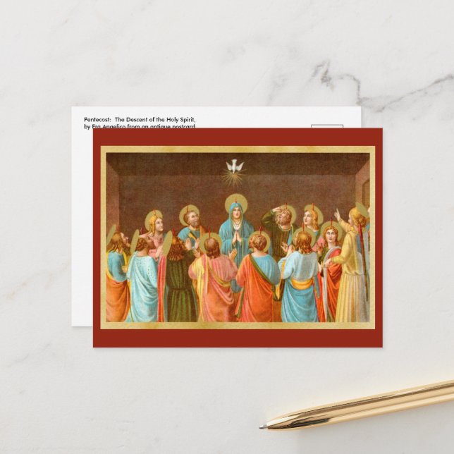 Pentecost:  Descent of the Holy Spirit (SB 01) Postcard (Front/Back In Situ)