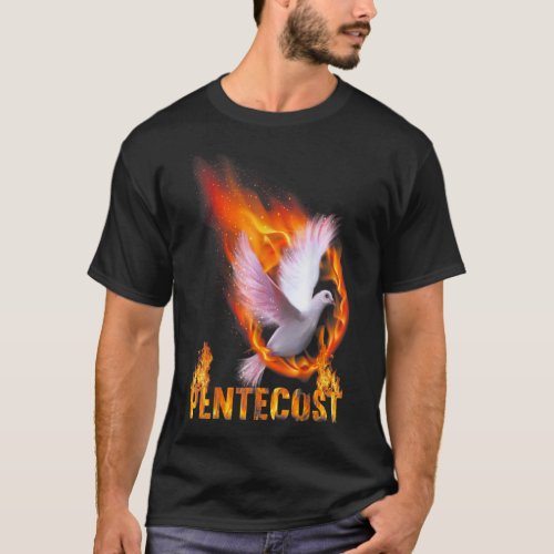 Pentecost Doves Fire Flame Holy Spirit Catholic TS T_Shirt