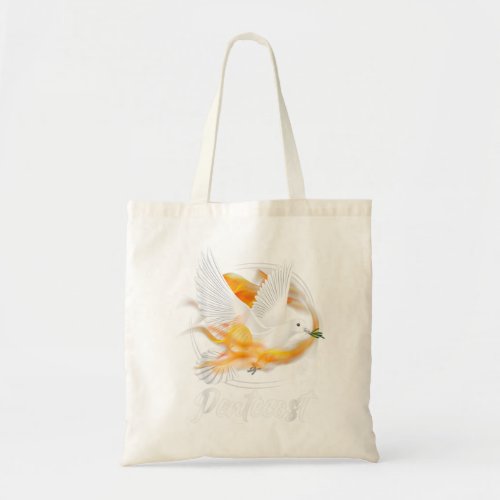 Pentecost Doves Tongues Fire Flame Holy Spirit Cat Tote Bag