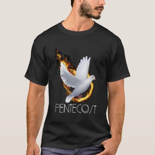 Pentecost Doves Tongues Of Fire Flame Acts Holy Sp T_Shirt
