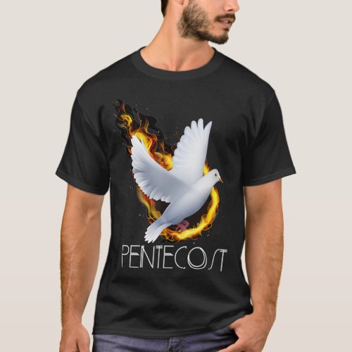 Pentecost Doves Tongues of Fire Flame Acts Holy Sp T_Shirt