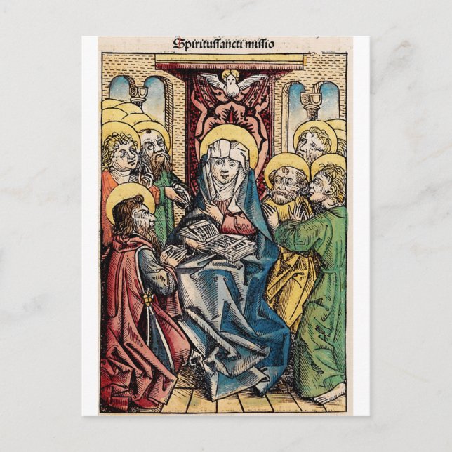 Pentecost scene after Easter Sunday Postcard (Front)